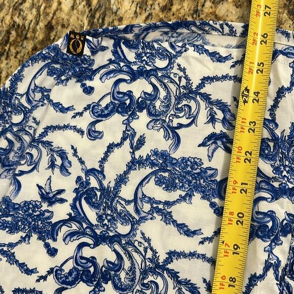 Row Bali Blue And White Floral Kimono Style Cover Up One Size - Picture 7 of 7